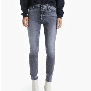 Mother Denim The Stunner Train Stops Faded Black Sz 28